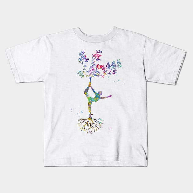 Yoga pose Kids T-Shirt by erzebeth